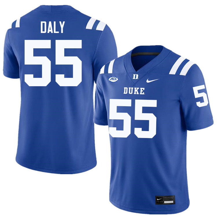 Duke Blue Devils #55 Ryan Daly College Football Jersey Stitched-Blue